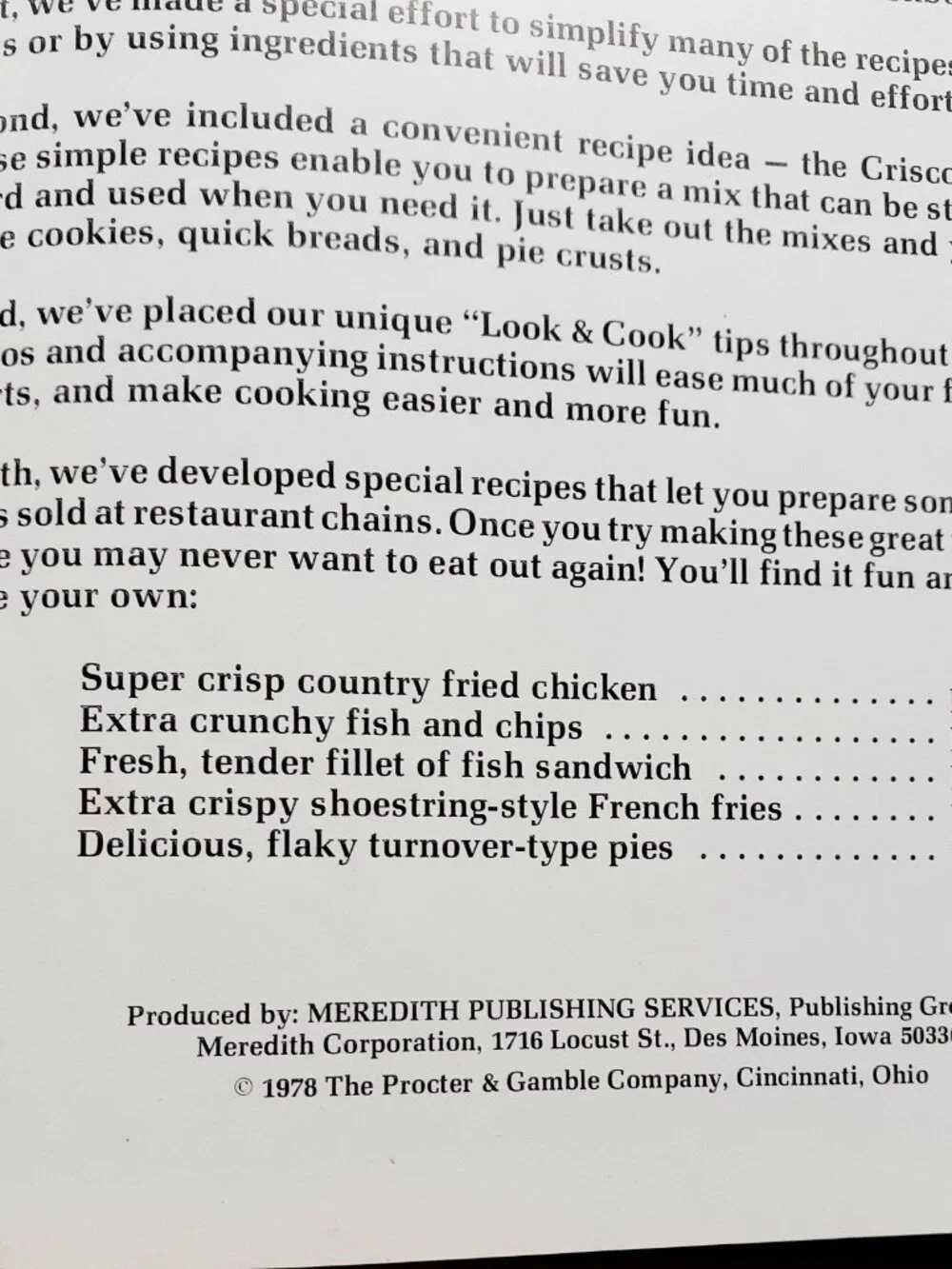 Vintage 70s Cookbook Crisco's Good Cooking Made Easy